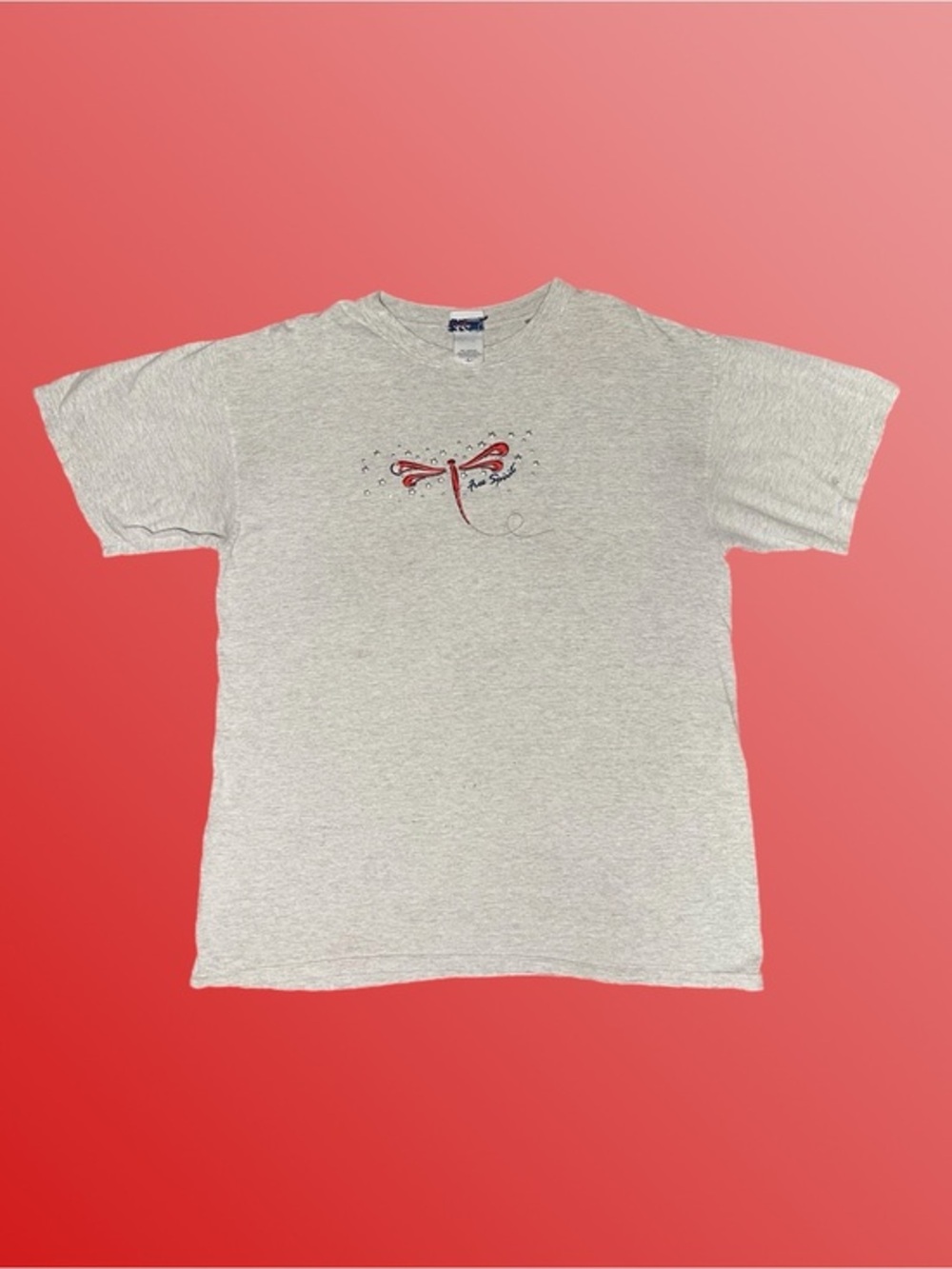 Vintage 90s Dragon Fly Free Spirit Embroidered-Rhinestone Tee